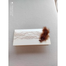 Προσκλητήριο Γάμου Χειροποίητο με δαντέλα και πούπουλο Προσκλητήριο Γάμου Χειροποίητο με δαντέλα και πούπουλο