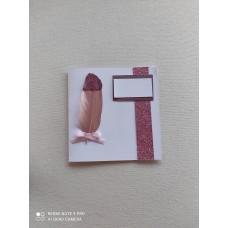 Προσκλητήριο Γάμου χειροποίητο με πούπουλο glitter Προσκλητήριο Γάμου χειροποίητο με πούπουλο glitter