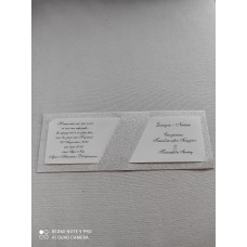Προσκλητήριο Γάμου χειροποίητο με glitter χρυσόσκονη ιβουάρ